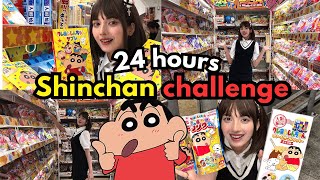 🇮🇳 24 HOURS SHINCHAN CHALLENGE in JAPAN 🇯🇵 [upl. by Lissie]