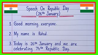 Speech on Republic Day 2024 in English  Republic Day Speech 2024  26 January Speech in English [upl. by Fawcett]