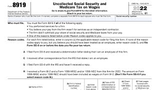 IRS Form 8919 walkthrough Uncollected Social Security amp Medicare Tax on Wages [upl. by Lednic]