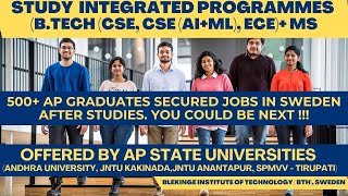 JNTU Kakinada  BTH Sweden BTech CSE CSE AI amp ML ECE  MS Program explained in 30 seconds [upl. by Salohcim]