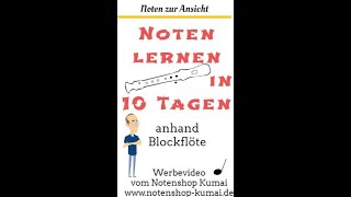 Noten lesen lernen in 10 Tagen anhand Blockflöte Shorts [upl. by Revolc]