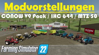 LS22 Modvorstellung  CONOW V9 Anhänger Pack IHC 644 amp MTZ 50  Farming Simulator 22 [upl. by Tigirb]