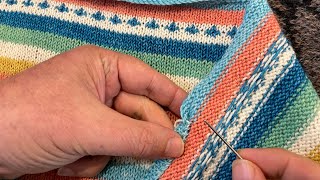 The Knitting mans shorts 4 How to sew back edges finishing beginners knitting project knitted [upl. by Kaslik]