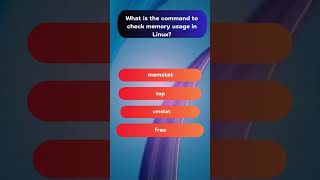 What is the command to check memory usage in Linux quiz [upl. by Kevin743]