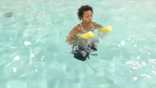 Aqua Aerobics Exercise Deep water pool noodle moves with Marietta Mehanni [upl. by Belle]