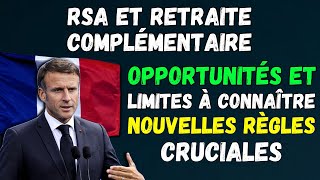 🔴RSA et Retraite Complémentaire  Opportunités et Limites à Connaître  👉 Nouvelles Règles Cruciales [upl. by Carol]