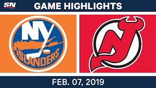 NHL Highlights  Islanders vs Devils  Feb 7 2019 [upl. by Cartie510]