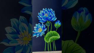 Easy waterlily painting  Beautiful flowers painting ideas shorts artvideos afikadrawingshorts [upl. by Kristopher616]