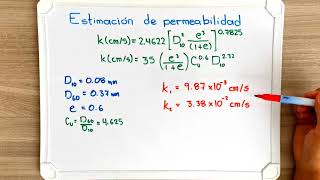 Problema de permeabilidad ecuaciones para estimarla [upl. by Hagar]