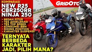 Komparasi New R25 VS CBR250RR VS New Ninja 250 l Komparasi Review l GridOtocom [upl. by Annayhs400]