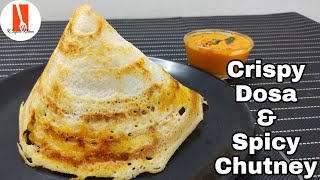 Crispy Dosa Recipe  Red Chutney  Dosa  Dosa with Spicy Garlic Chutney Recipe KSquareKitchen [upl. by Zug]