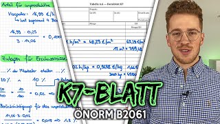 Bernhard Rennhofer  K7Blatt nach ÖNORM B2061  KBlätter  Kalkulation in der Bauwirtschaft [upl. by Aihsinyt]