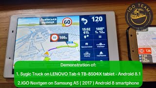 Demonstration of Sygic Truck on IGO Nextgen on Android 8 Download link in the description [upl. by Eener]