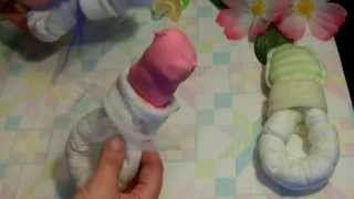 How to make a Pacifier out of diapers for a baby shower [upl. by Eedyah150]