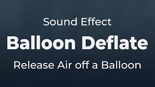 Balloon Deflate  Releasing Air Sound Effect  SFX Free for NonProfit Projects [upl. by Zaremski]