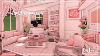 Blush Floral Family Home  Roblox Bloxburg Speed Build  ❁ [upl. by Gibson90]