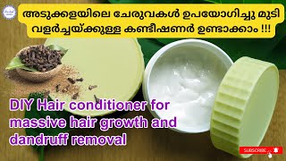 DIY Hair conditioner l അടുക്കളയിലെ ചേരുവകൾ ഉപയോഗിച്ചു മുടി വളർച്ചയ്ക്കുള്ള കണ്ടീഷണർ ഉണ്ടാക്കാം [upl. by Nivag]