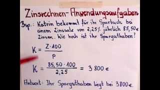 Zinsrechnung  Erklärung und Beispiel [upl. by Gnilrac]