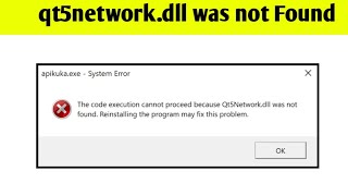 qt5networkdll was not found fix [upl. by Alis]