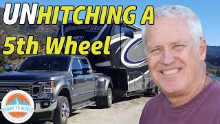 Step by Step Instructions On Unhitching a 5th Wheel Full Time RV Living👌 [upl. by Hebner]