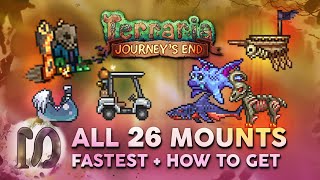 ALL 26 MOUNTS in Terraria 14 Journeys End Guide FASTEST MOUNT How to Get All Mounts in Terraria [upl. by Anelra610]