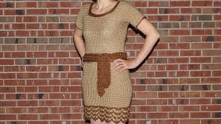 How to crochet a dress  video tutorial with detailed instructions [upl. by Yddor]