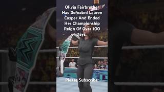 Olivia Fairbrother Has Defeated Lauren Casper And Ended Her Championship Reign Of Over 100 Days [upl. by Ydnolem]