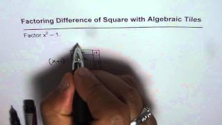 Factor Difference of Squares Basic With Algebra Tiles [upl. by Nahtannhoj]