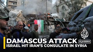 Several killed in Israeli strike on Iranian consulate building in Damascus [upl. by Dnomra298]