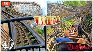 Thunderhead Front Row and Back Row On Ride POV 5K 60 FPS  Classic GCI Woodie  Dollywood Tennessee [upl. by Neeliak775]