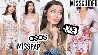 HUGE BLACK FRIDAY TRY ON HAUL MISSGUIDED ASOS amp MISSPAP [upl. by Nnyliak944]