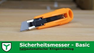 Sicherheitsmesser Cuttermesser Basic U013 mit automatischem Klingenrückzug [upl. by Hpeseoj]