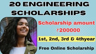 20 Engineering Scholarships 20232023 Engineering Scholarship detailsexplained in Telugu [upl. by Ylrebmi]