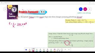 BAB 7  FIZIK KUANTUM Praktis Formatif 71 Soalan 1 Halaman 233 BUKU TEKS FIZIK KSSM TINGKATAN 5 [upl. by Ayenet]