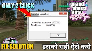 How to Fix Unhandled exception Problem GTA Vice City  GTA Vice City Unhandled Exception Problem [upl. by Nneb]