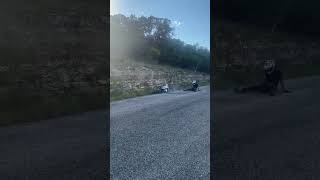 Guy Falls on Street While Attempting Wheelie on His Cousins Dirt Bike  1520268 [upl. by Anatnas962]