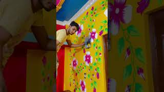 3d bubble wall desigin painting 🏡painting wallartdecoration art [upl. by Sadoff]