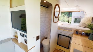 BRAND NEW Van Tour  PERFECTED Van Conversion 🚐 w MODERN BATHROOM SPART ENTERTAINMENT amp 2 BEDS 🤯 [upl. by Alleiram213]