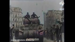 Bevrijding van Antwerpen  Liberation of Antwerp 1944  In kleur  Colorized [upl. by Gotthard]