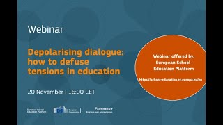 Depolarising dialogue how to defuse tensions in education webinar [upl. by Lindell]