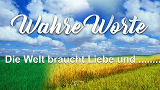 Wahre Worte  Die Welt braucht Liebe und der [upl. by Ryley632]