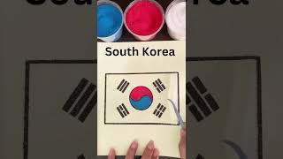 South Korean Flag Sand Painting shorts korea satisfyingvideo [upl. by Ahsilahk717]