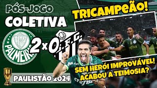 É TRICAMPEÃO  COLETIVA ABEL FERREIRA  PÓSJOGO  PALMEIRAS 2X0 SANTOS  PAULISTÃO 2024  FINAL [upl. by Ecyt]