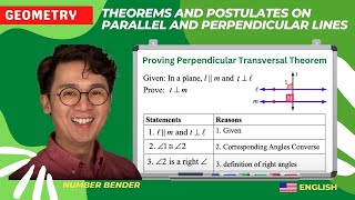 THEOREMS AND POSTULATES ON PARALLEL AND PERPENDICULAR LINES  GEOMETRY [upl. by Yditsahc48]