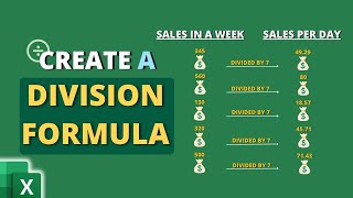 How to Create a Division Formula in Excel [upl. by Keare]