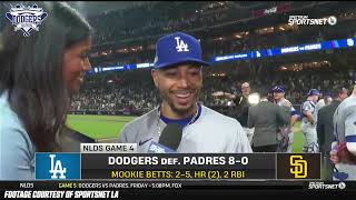 Mookie Betts On Dodgers Historic Performance vs Padres Reacts to Forcing Game 5 at Dodger Stadium [upl. by Lavena]