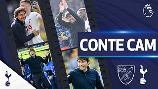 Antonio Contes BRILLIANT reactions to UCL securing win  CONTE CAM  Norwich 05 Spurs [upl. by Ytram]