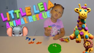 Little Leia Animal Rescue  ABCs and 123s with Playdoh [upl. by Nelad]