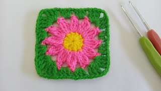 👌 How to crochet flower granny square tutorial for beginners [upl. by Burrows]