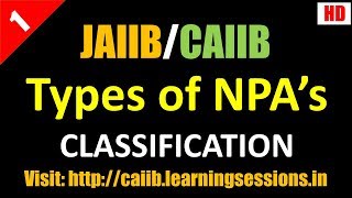 Non Performing Assets Classification Provisioning and important Concepts JAIIB CAIIB [upl. by Nebe]